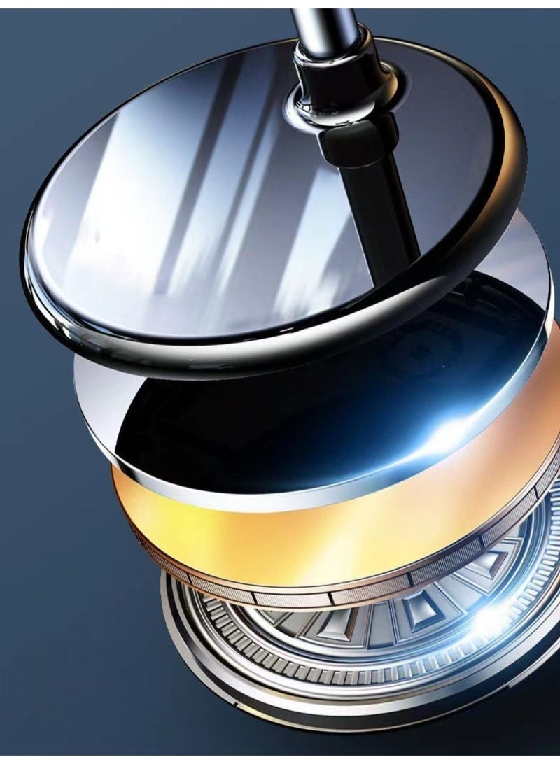 Sisily Heavy Duty Retractable Phone Stand, Multi-Angle Adjustable Desktop Holder, 20cm Folded / Up to 30cm Extended, Stable Anti-Tip Metal Base, One-Click Portrait/Landscape, Fits Most Phones & Small Tablets, Black - Image 4